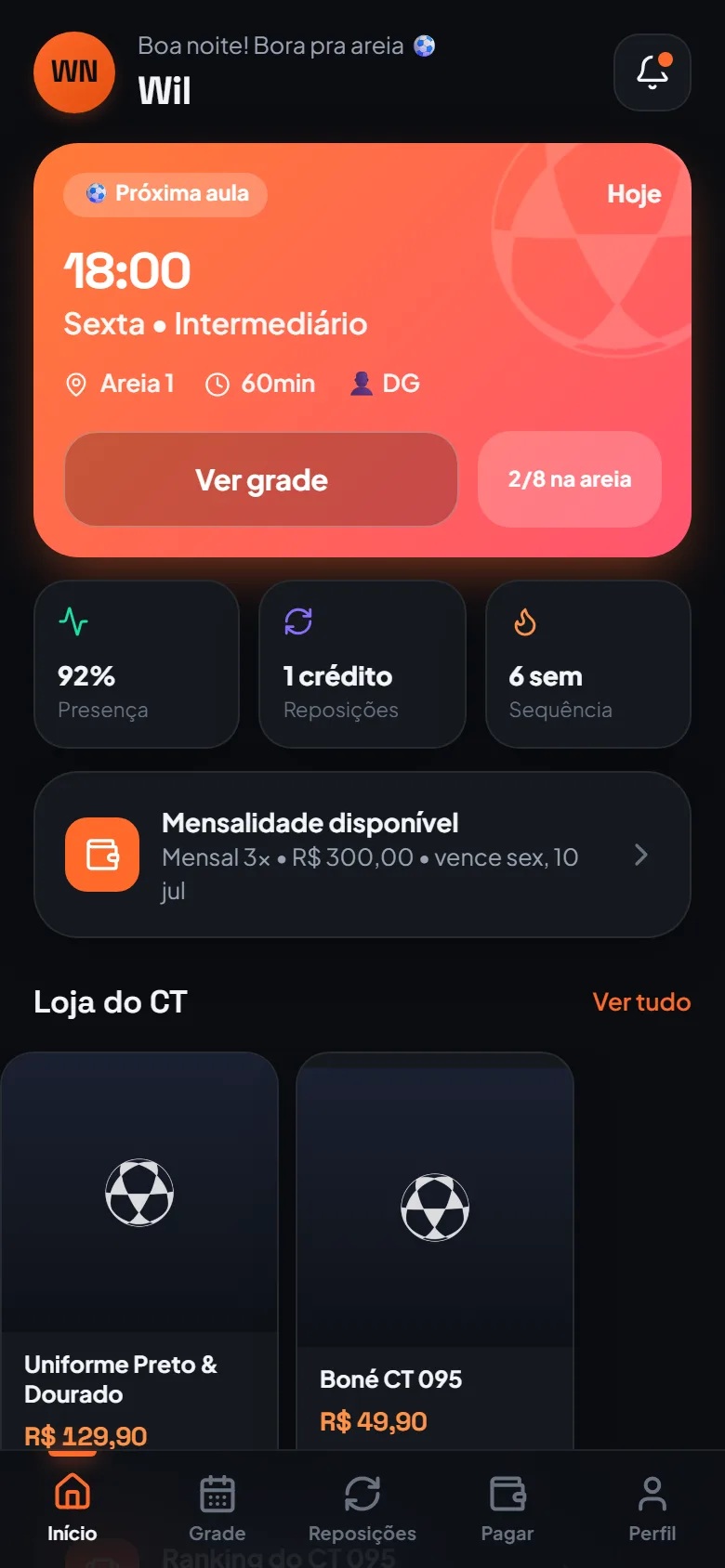 Tela do CT 095 no celular